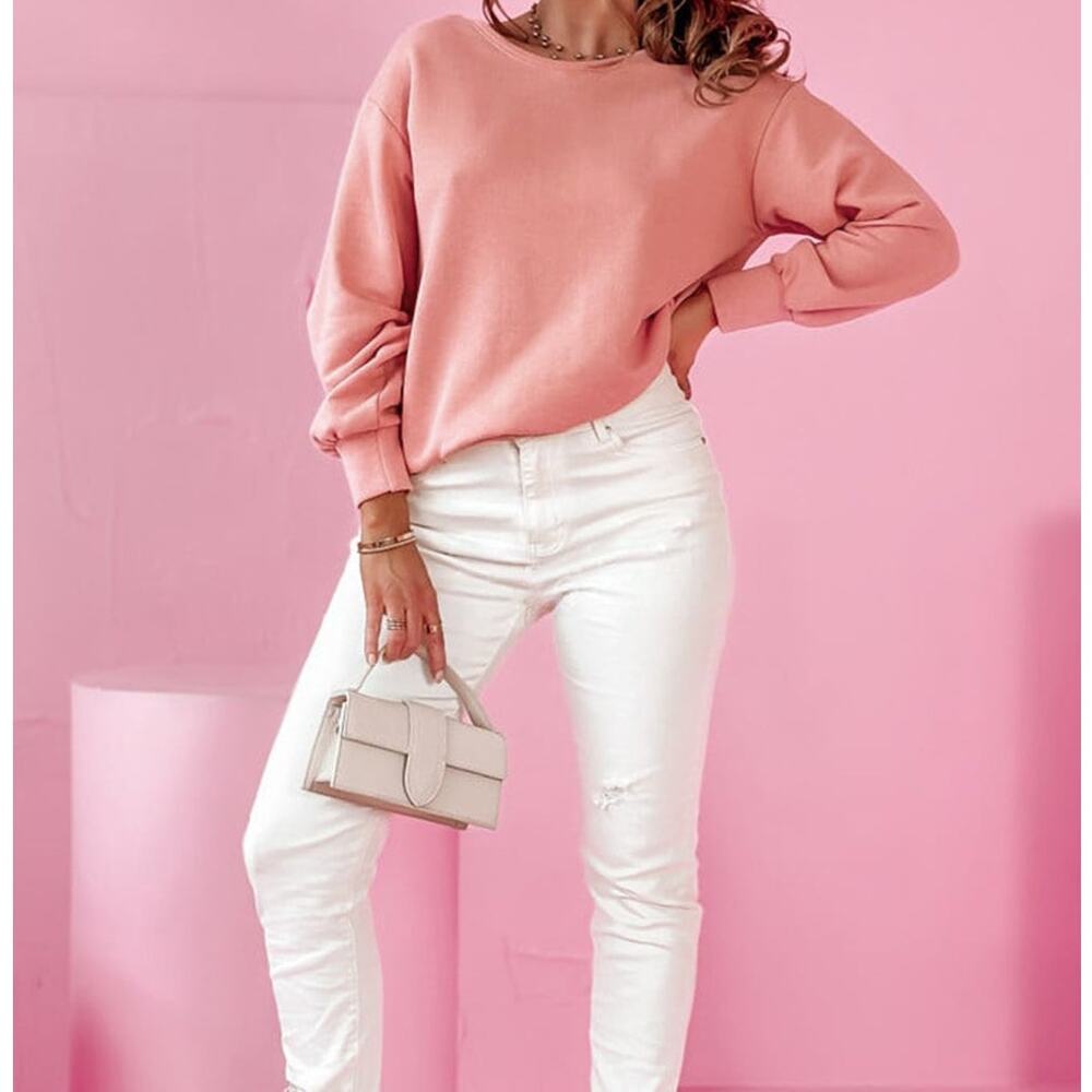 New Pale Chestnut Bowknot Dewback Round Neck Sweatshirt Kawaii - Picture 7 of 8